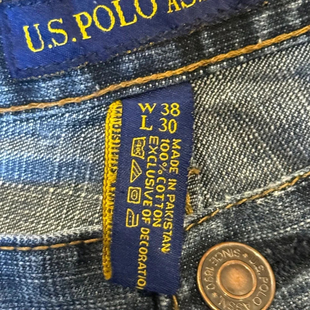 US Polo Assn Mens Jeans W38 L30 Dark Wash Denim‎ cargo vintage Y2K